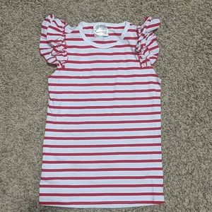 Ruffle tank, red white stripe